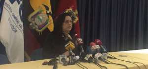 La fiscal Thania Moreno brind&oacute; una rueda de prensa este lunes.