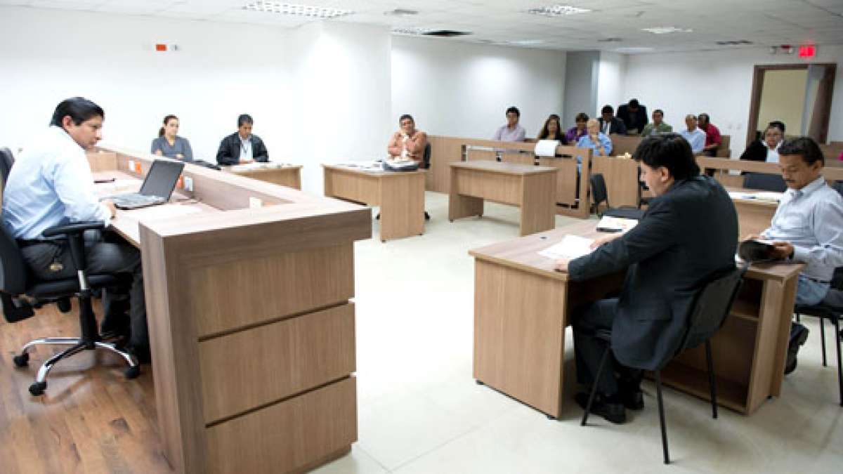 La simulaci&oacute;n de las diligencias se realiz&oacute; en las salas de audiencia de la nueva Corte Provincial del Guayas. Foto: Eduardo Escobar