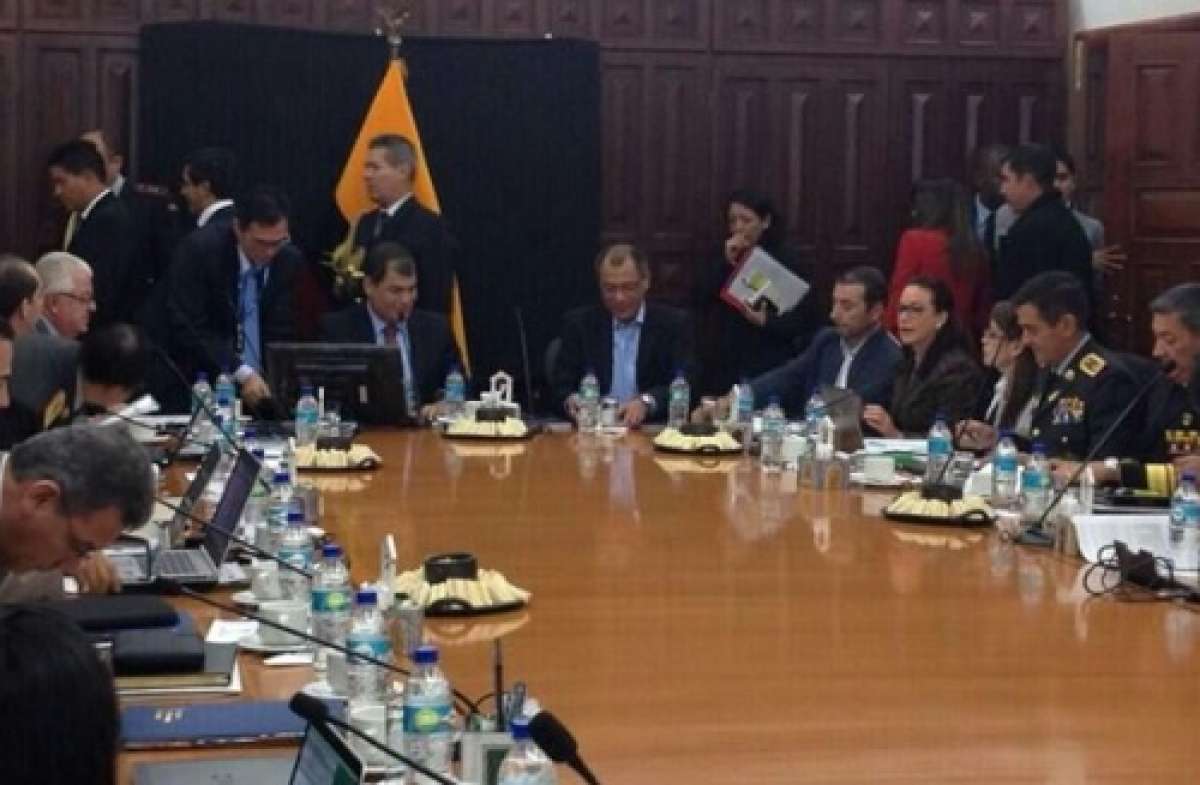 El encuentro se desarrolla desde las 08:00 en la Vicepresidencia de la Rep&uacute;blica. Foto: Twitter Ministerio de Defensa