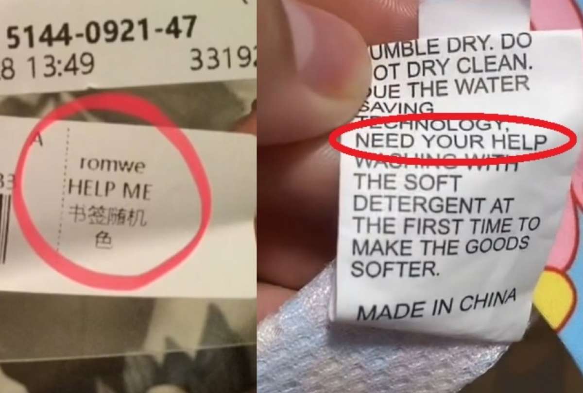 Mensajes de auxilio encontrados en las etiquetas de la ropa de la marca Shein