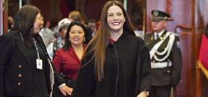 Mar&iacute;a Mercedes Cuesta, asamble&iacute;sta Nacional por Fuerza Ecuador (FE), expresentadora de noticias de Ecuavisa y GamaTV.