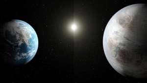 El planeta (d) da una vuelta completa en torno a su estrella en 385 d&iacute;as y su radio es 60% mayor que el de la Tierra. Foto: Agencia AFP