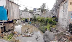 En Flor de Basti&oacute;n, al noroeste de la ciudad, decenas de casas de dimensiones peque&ntilde;as est&aacute;n construidas cerca de un canal abierto. Karly Torres / El Tel&eacute;grafo