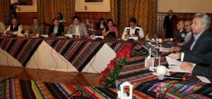  El presidente de la Rep&uacute;blica, Len&iacute;n Moreno, mantuvo un encuentro con los representantes de la Central Unitaria de Trabajadores, en Carondelet.