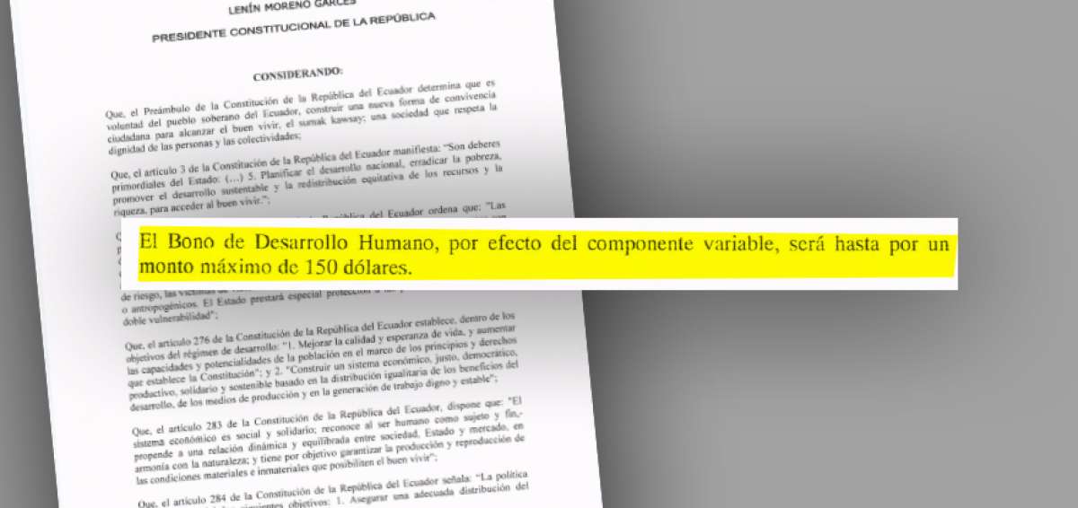 Gobierno decret&oacute; el incremento del Bono de Desarrollo Humano