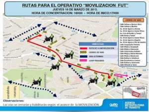 El cierre de v&iacute;as se realizar&aacute; en el Centro Hist&oacute;rico de Quito. Foto: Tomada del Twitter de la AMT