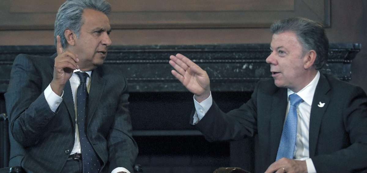 Len&iacute;n Moreno y Juan Manuel Santos coincidieron en intensificar las relaciones en &aacute;reas como seguridad, energ&iacute;a, comercio y movilidad humana.