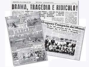 Los recortes de la prensa espa&ntilde;ola que -al igual que las del mundo entero- esperaba titular &lsquo;Brasil campe&oacute;n&rsquo;. En Marca publicaron las fotos de las conquistas de Schiaffino y Ghiggia.  