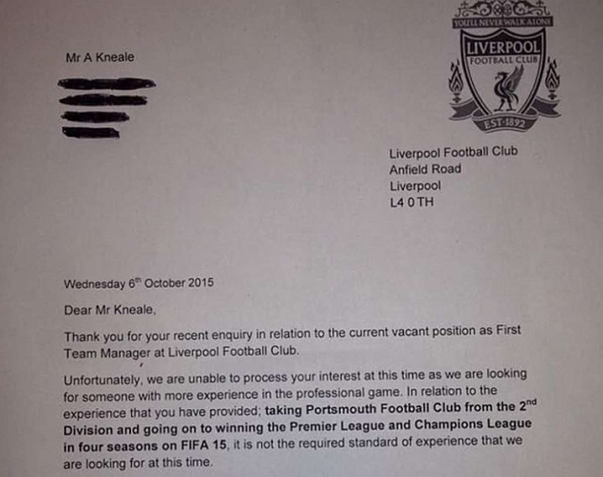 Un jugador de FIFA 2015 se ofreci&oacute; a entrenar al Liverpool