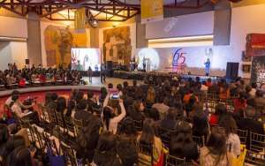 La ceremonia se llev&oacute; a cabo en la Capilla del Hombre, en Quito. Foto: Andr&eacute;s Darquea / El Tel&eacute;grafo 