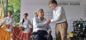 Los presidentes de Colombia, Juan Manuel Santos (d); y de Ecuador, Len&iacute;n Moreno, se re&uacute;nen para desarrollar el Sexto Gabinete Binacional Colombia-Ecuador.