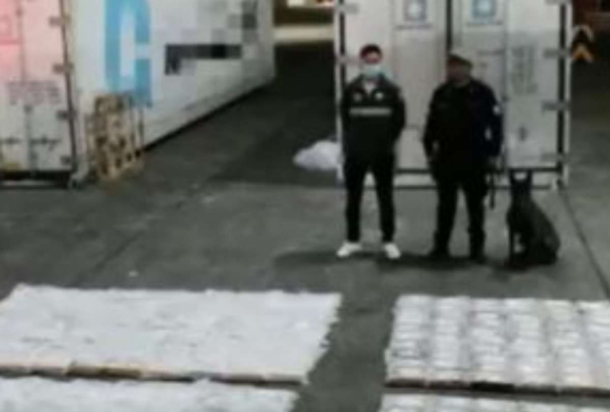 La Policía Nacional halló los paquetes en un contenedor que transportaba banano.