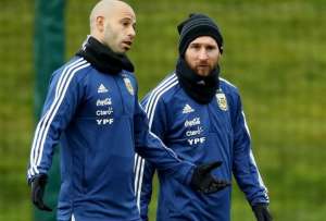 Javier Mascherano y Leo Messi, cuando jugaban juntos en la selección argentina.