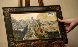 Vista del castillo alem&aacute;n de Neuschwachstein pintada por Hitler y adjudicada por 100.000 euros. Foto internet