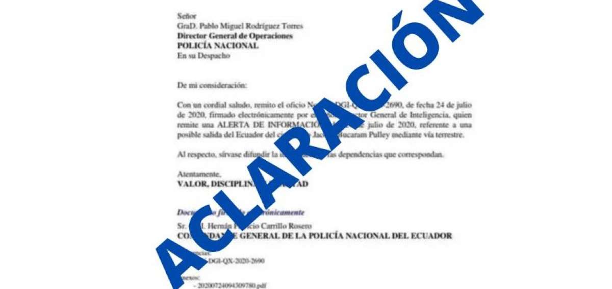 Polic&iacute;a aclara que Jacobo B. no sali&oacute; del pa&iacute;s