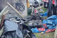 Ambato: Policía allana casa en la que desmantelaban autos robados