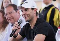 Rafael Nadal visita Quito junto al tenista noruego Casper Rudd