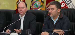 Carlos Baca, fiscal general de la Naci&oacute;n, y Jos&eacute; Serrano, presidente de la Asamblea, en una foto del pasado 27 de enero. 