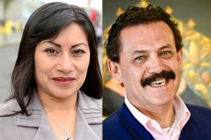 Jessica Benitez (PRE) y Gonzalo P&eacute;rez (PRIAN), candidatos a la alcald&iacute;a de Quito.