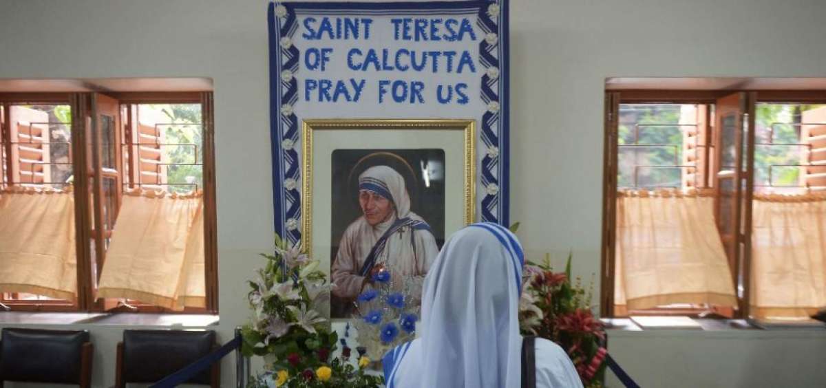 Las religiosas oraron por Santa Teresa en la casa de las Misioneras de la Caridad (India).      