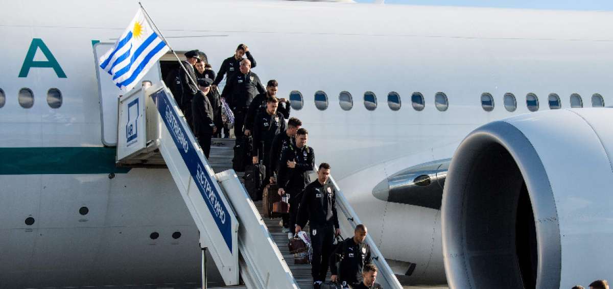 La selecci&oacute;n uruguaya realiz&oacute; un viaje directo de 16 horas desde Montevideo a Mosc&uacute;. 