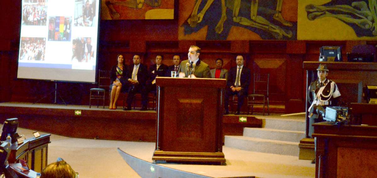 Hugo J&aacute;come, superintendente de Econom&iacute;a Popular y Solidaria present&oacute; su Rendici&oacute;n de Cuentas 2016, en la Asamblea Nacional.