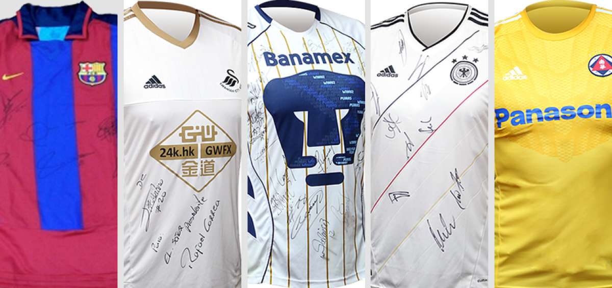 Camisetas firmadas por futbolistas ser&aacute;n ofertadas en subastas para el pueblo
