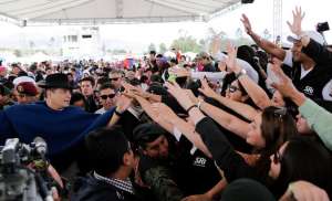 El presidente Rafael Correa emiti&oacute; el Enlace Ciudadano 423 desde Otavalo (Imbabura). Foto: Presidencia 