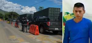 Los controles en las carreteras de Esmeraldas son continuos; hay restricciones en todos los tramos fronterizos. Derecha: Las autoridades colombianas anunciaron la detenci&oacute;n de Vicente C&aacute;nticus, alias &ldquo;Brayan&rdquo;, presunto miembro del grupo que lidera alias &ldquo;Guacho&rdquo;.