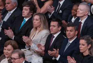 El presidente Noboa asistió a la premiación. 