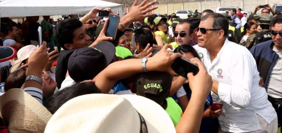 El presidente Correa durante el Enlace Ciudadano 502 que se desarroll&oacute; en Catamayo, Loja.