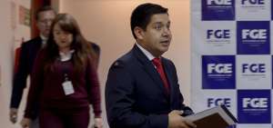 El fiscal Richard Alvarado durante la rueda de prensa.