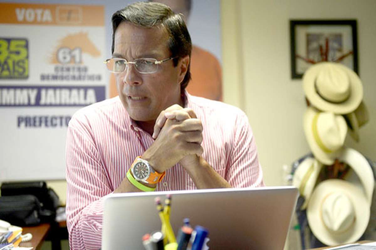 Jimmy Jairala dijo que su contrincante habla de empate para calentar ambiente electoral. FOTO: CARINA ACOSTA 