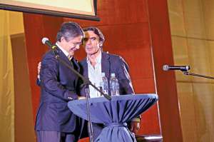 Lasso se refiri&oacute; a Aznar como &ldquo;presidente&rdquo; y este lo llamaba &ldquo;amigo&rdquo;, durante la conferencia de ayer. Foto: Lylibeth Coloma.