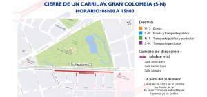 Un tramo de avenida Gran Colombia se cerrar&aacute; un a&ntilde;o por trabajos del Metro