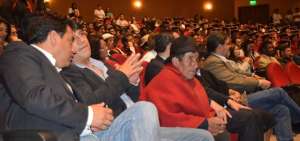 Baltasar Ushca, el &uacute;ltimo hielero de Chimborazo, durante el lanzamiento de la campa&ntilde;a. 