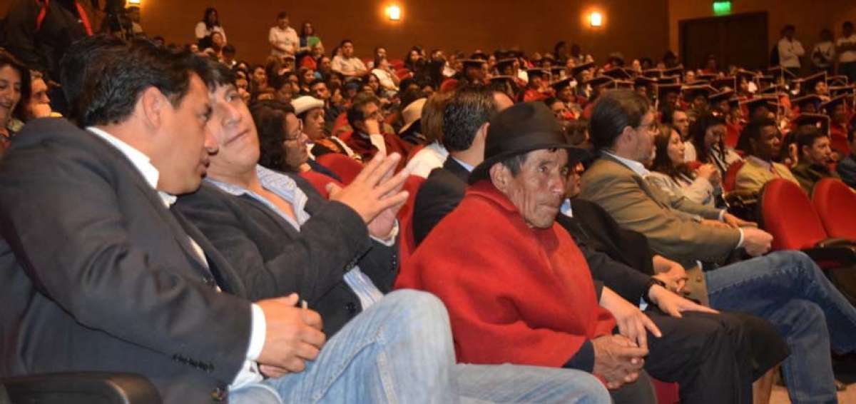 Baltasar Ushca, el &uacute;ltimo hielero de Chimborazo, durante el lanzamiento de la campa&ntilde;a. 
