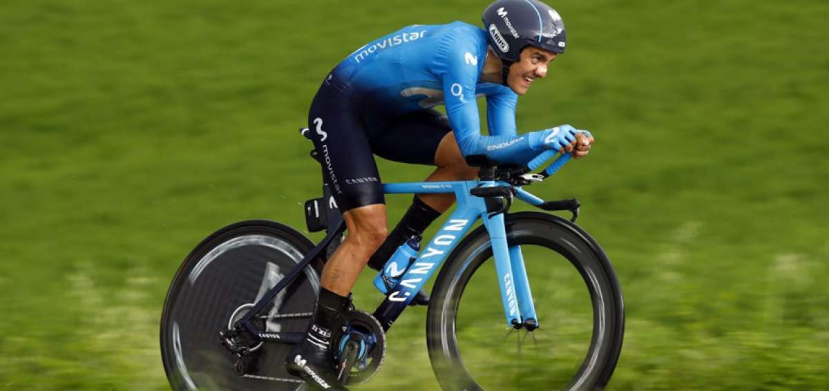 El ciclista Richard Carapaz cumpli&oacute; con una buena actuaci&oacute;n y fue la cara m&aacute;s favorable del Movistar Team durante la contrarreloj que signific&oacute; el desarrollo de la novena etapa del Giro de Italia, que hoy tendr&aacute; descanso.