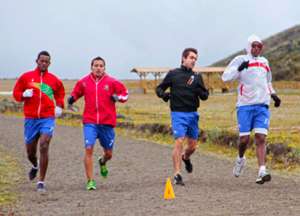 Los jugadores del "ponchito" cumplieron su pr&aacute;ctica en el Parque Nacional Cotopaxi. Foto tomada del Facebook del club. 