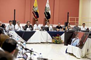 El presidente Rafael Correa lider&oacute; el gabinete itinerante realizado ayer en el cant&oacute;n Bucay, en Guayas. Foto: Karly Torres.