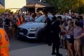 Una multitud recibió a Lionel Messi en su casa de Rosario