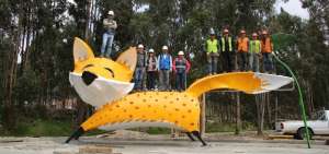 La instalaci&oacute;n tiene juegos con la forma de los animales que originalmente habitaban en las orillas del r&iacute;o Tarqui.