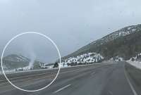 Captan en video un extraño tornado de nieve en Estados Unidos