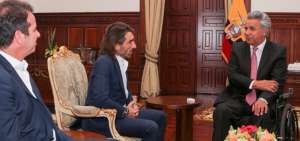 Empresarios tur&iacute;sticos espa&ntilde;oles durante la reuni&oacute;n con el presidente Len&iacute;n Moreno.