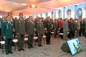 Los oficiales del Comando Conjunto de lasFuerzas Armadas acudieron a la presentaci&oacute;n de la agenda pol&iacute;tica. Foto: John Guevara / El Tel&eacute;grafo