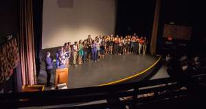 La actividad congreg&oacute; a los estudiantes que crearon las historias de los cortometrajes. Foto: Cortes&iacute;a: UCSG