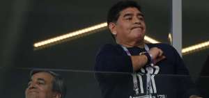 Maradona durante el Mundial de Rusia disputado en junio.