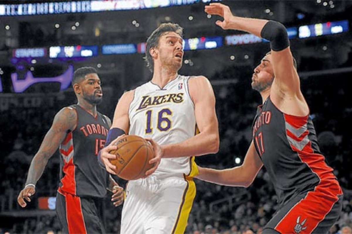 Paul Gasol (c.) logr&oacute; 2 t&iacute;tulos de la NBA con Los Angeles Lakers, su &uacute;ltimo equipo antes de llegar a los Chicago Bulls. Foto: Archivo