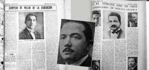 Izquierda: &rdquo;Semana Gr&aacute;fica&rdquo;, 1933, p&aacute;gina 15 de la revista dedicada al campe&oacute;n de billar. Derecha: P&aacute;gina 5 de la Revista Gr&aacute;fica de diario EL TEL&Eacute;GRAFO, en su tercer aniversario.