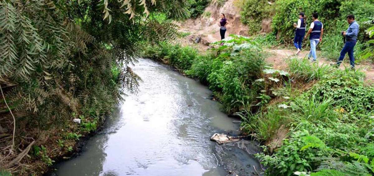 Los funcionarios recorrieron varios tramos del r&iacute;o Muerto para verificar el origen de las aguas de esta rivera. 